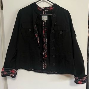 Old navy black canvas silky lined jacket